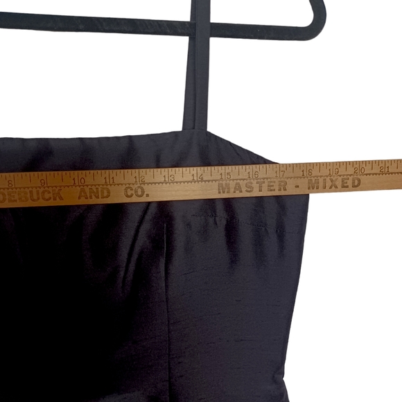 LYNN LUGO 100% Silk Black Sleeveless Sheath Cocktail Dress 12 Large - Picture 5 of 7
